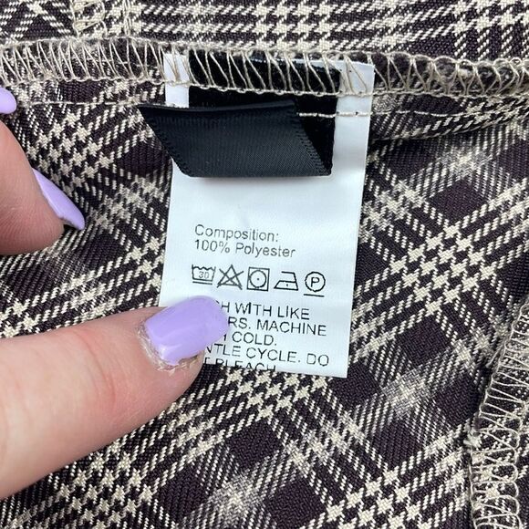 Shein Women's Plaid Pattern Ruffle Hem Tweed Skirt Black Medium - Picture 8 of 10